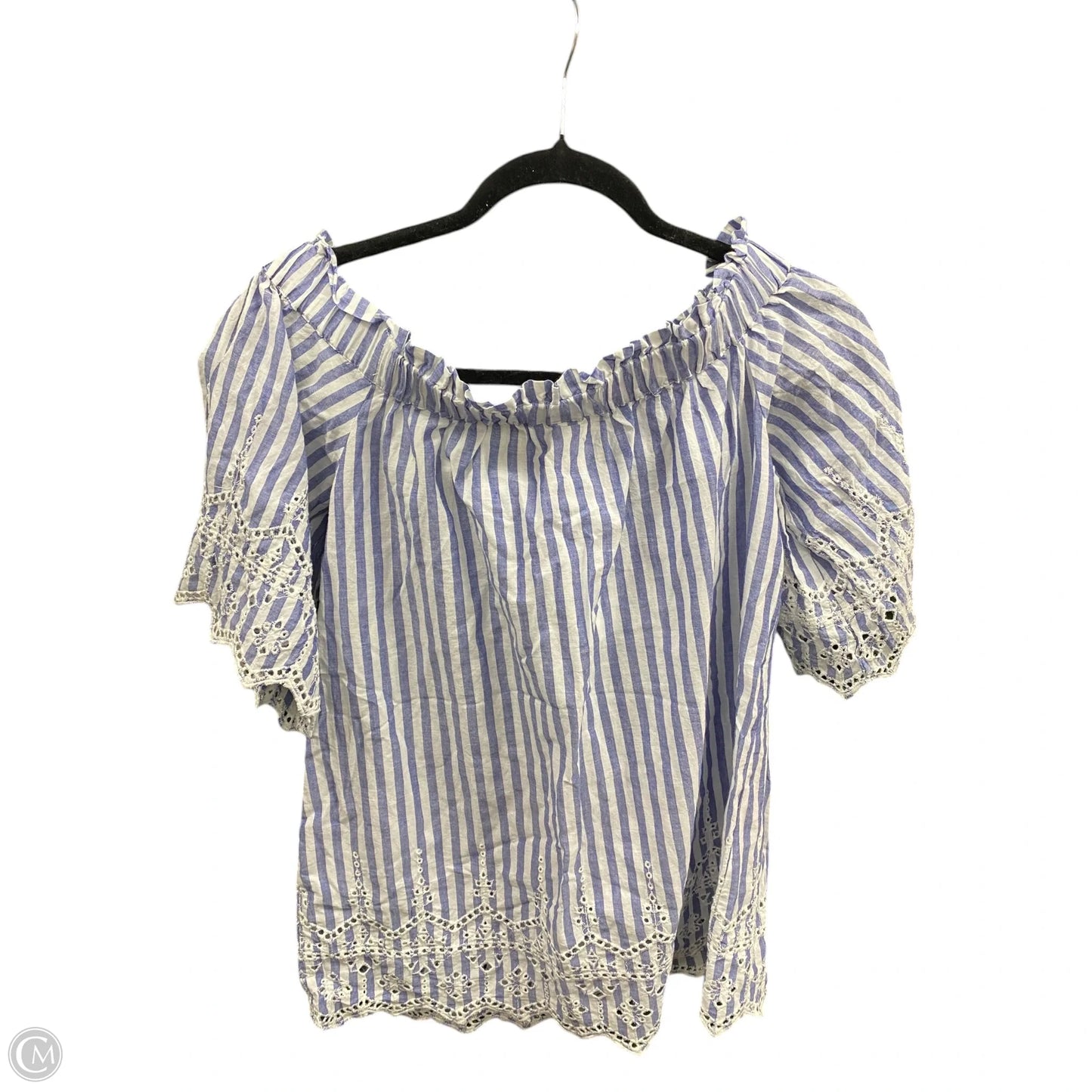 Top Short Sleeve By H&m In Striped Pattern, Size: 4