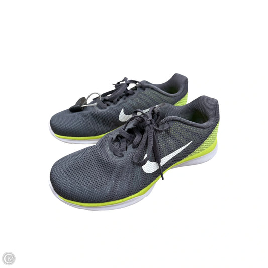 Shoes Athletic By Nike In Grey & Yellow, Size: 6