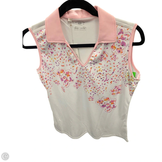 Athletic Tank Top By Clothes Mentor In Pink & White, Size: M