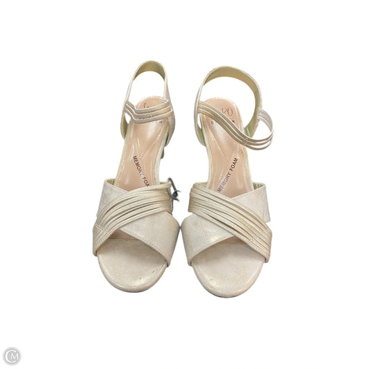 Sandals Heels Stiletto By Clothes Mentor In Gold, Size: 8
