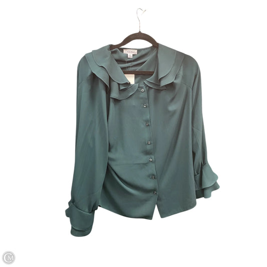 Blouse Long Sleeve By Calvin Klein In Green, Size: Xl