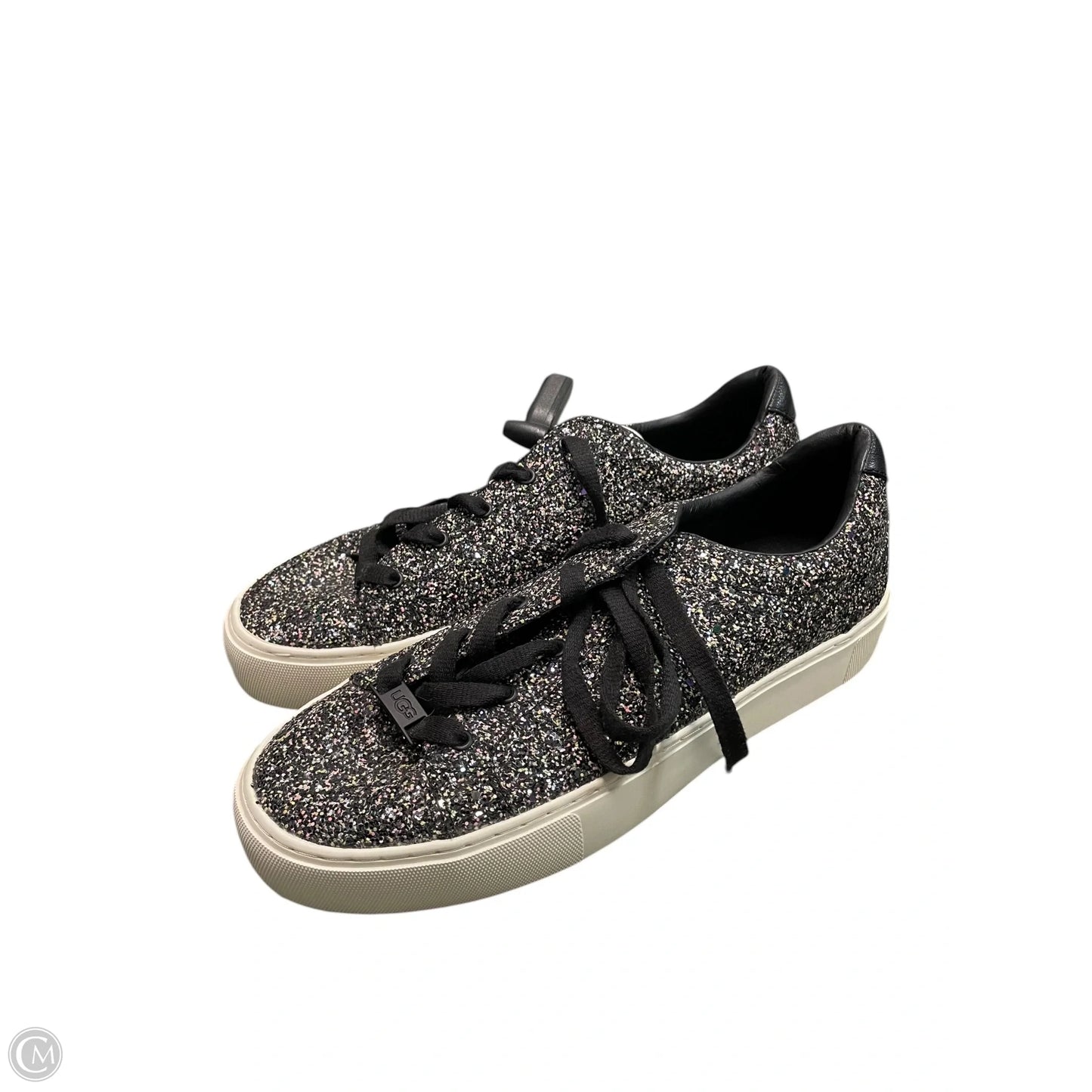 Shoes Designer By Ugg In Black & Silver, Size: 9.5