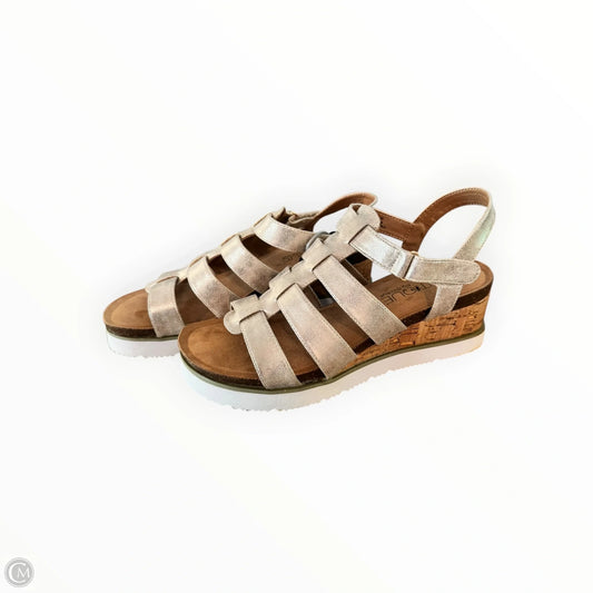 Sandals Heels Platform By Corkys In Gold, Size: 10