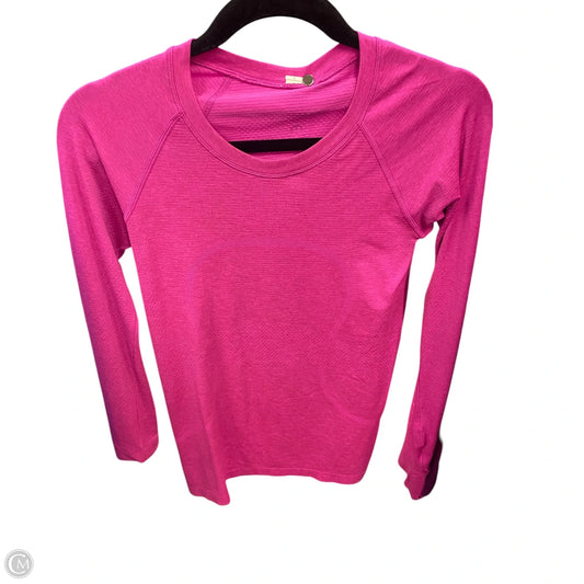 Athletic Top Long Sleeve Crewneck By Lululemon In Pink, Size: 6