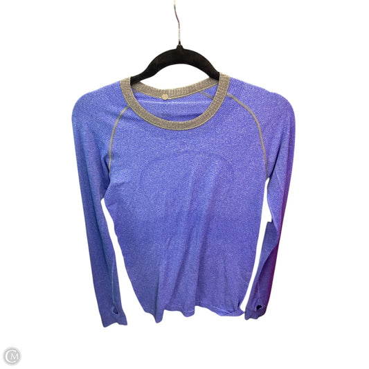 Athletic Top Long Sleeve Crewneck By Lululemon In Blue, Size: 8
