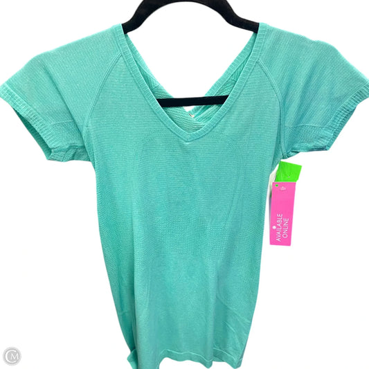 Athletic Top Short Sleeve By Lululemon In Green, Size: 4