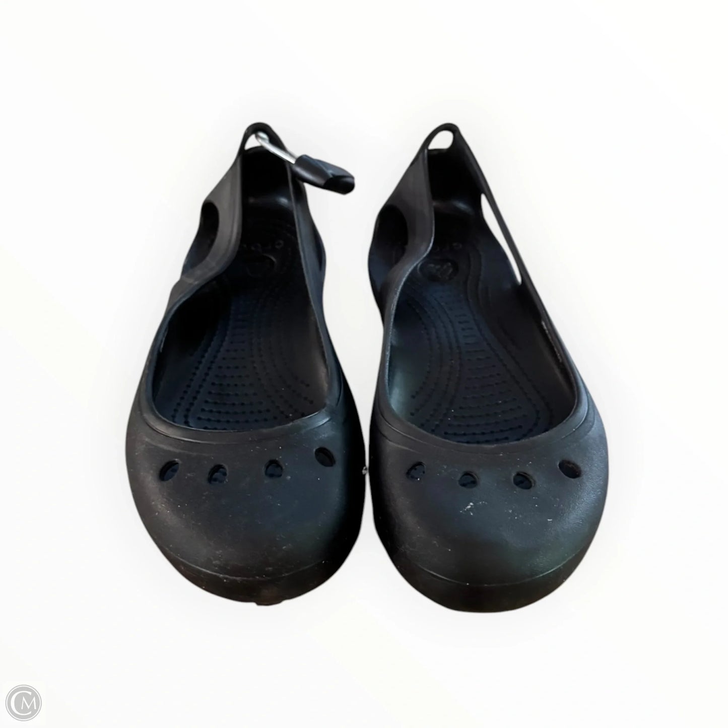 Shoes Flats By Crocs In Black, Size: 11