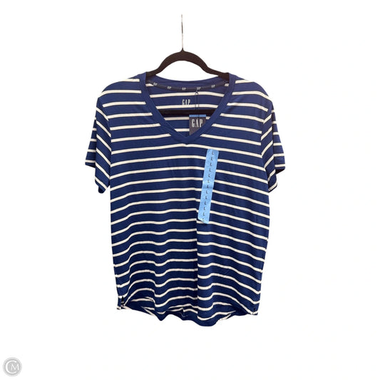 Top Short Sleeve By Gap In Striped Pattern, Size: L