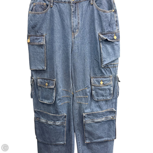 Jeans Wide Leg By Fashion Nova In Blue, Size: 14