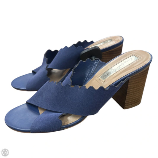 Sandals Heels Block By Clothes Mentor In Blue, Size: 9.5