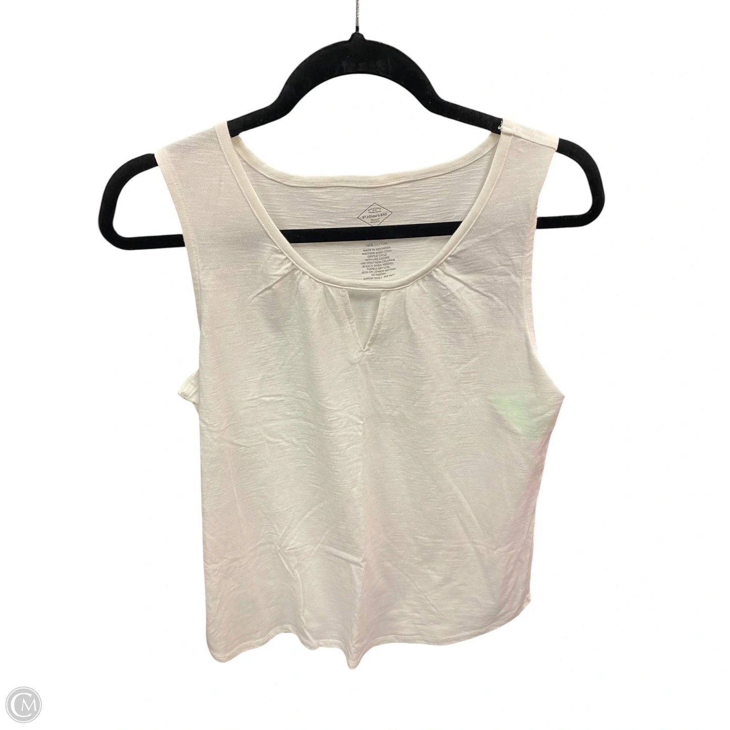 Top Sleeveless Basic By St Johns Bay In Cream, Size: M