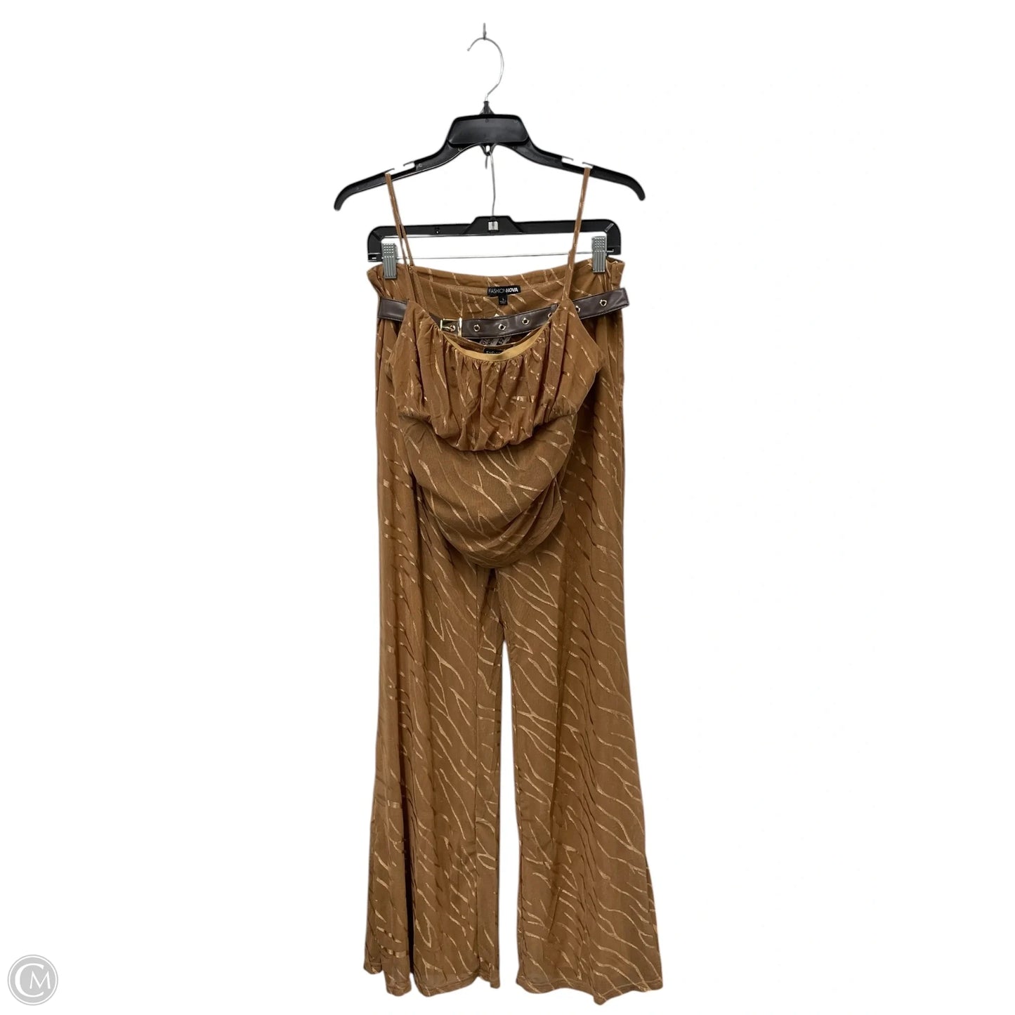 Pants Set 2pc By Fashion Nova In Tan, Size: L
