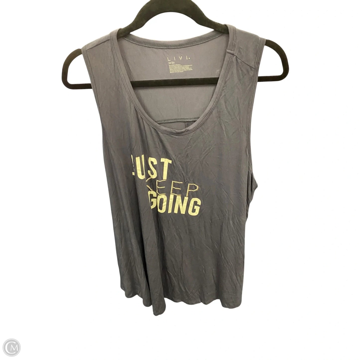 Tank Top By Livi Active In Grey, Size: 1x