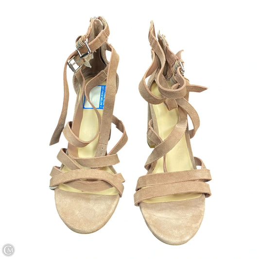 Sandals Heels Block By Bleecker & Bond In Tan, Size: 8.5