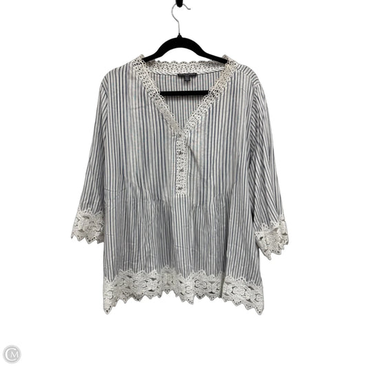 Top 3/4 Sleeve By Chelsea And Theodore In Striped Pattern, Size: 1x