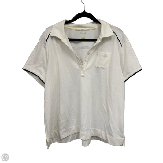 Top Short Sleeve By Liz Golf In Cream, Size: 2x