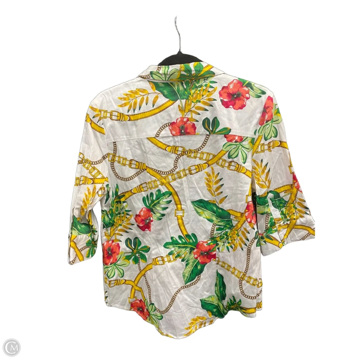 Top 3/4 Sleeve By New York And Co In Floral Print, Size: M