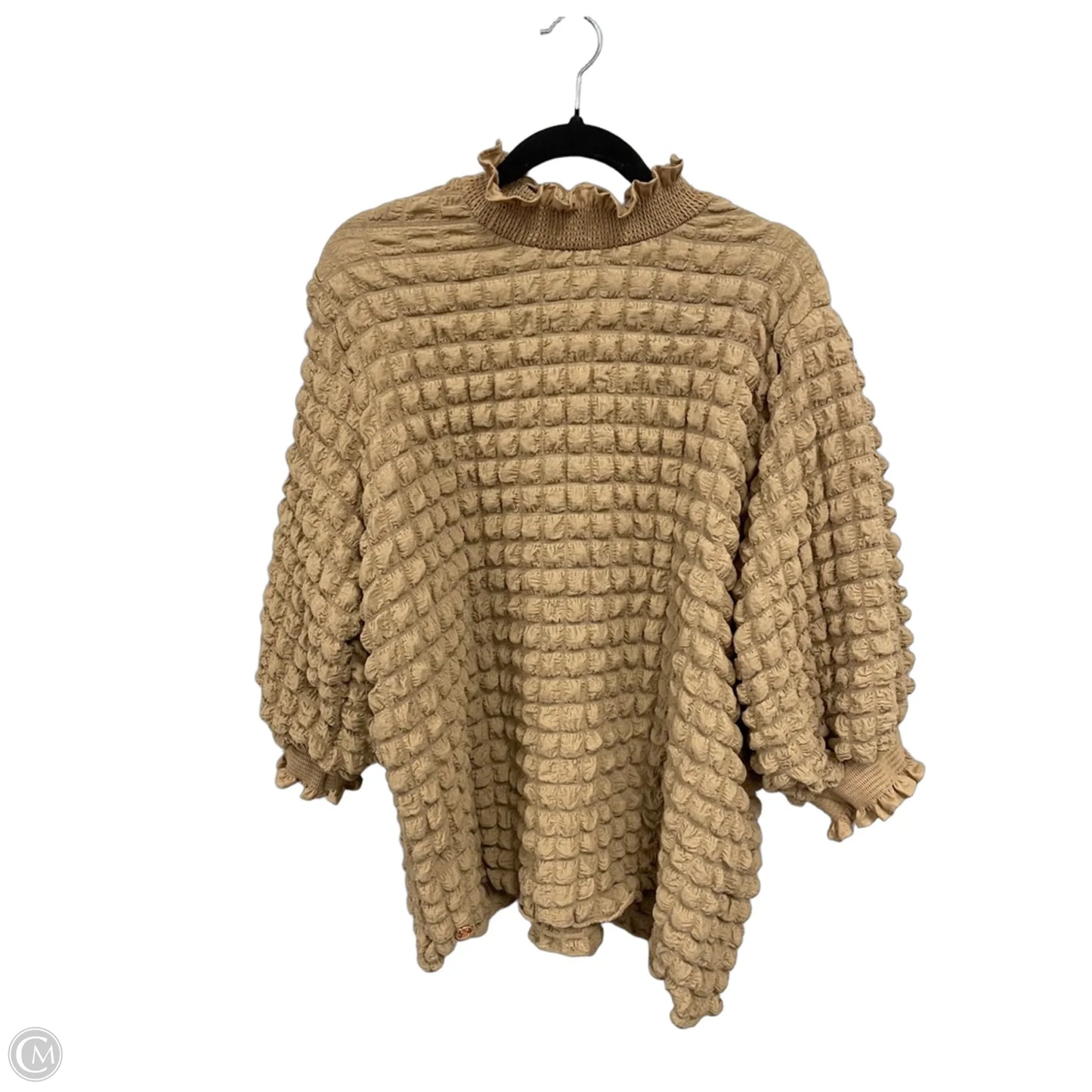 Top Short Sleeve By Simply Southern In Tan, Size: Xxl