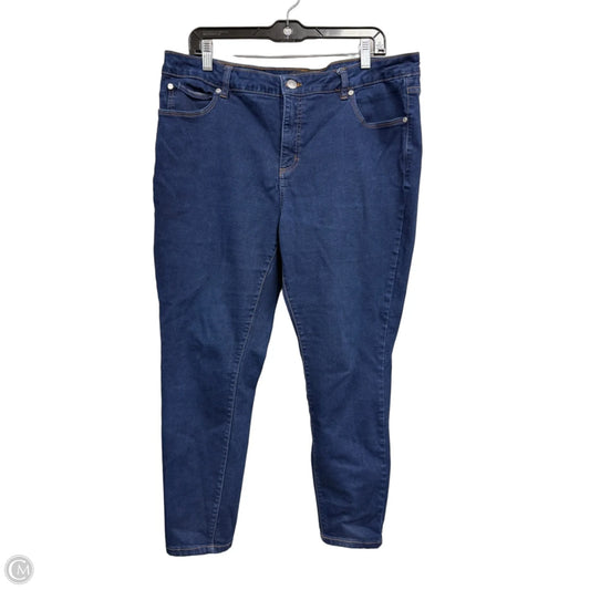Jeans Skinny By Tahari In Blue, Size: 16