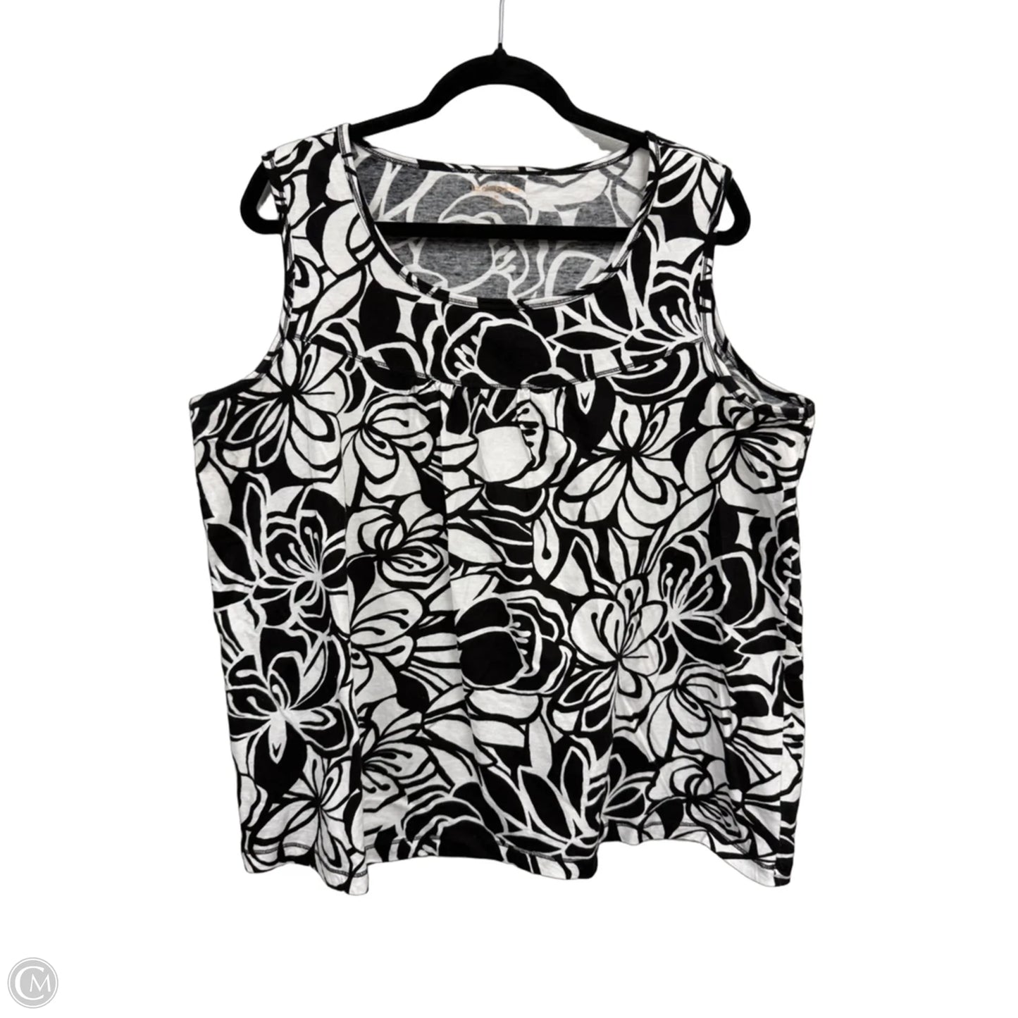 Top Sleeveless By Liz Claiborne In Floral Print, Size: 2x