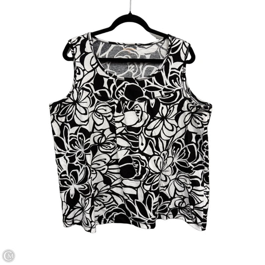 Top Sleeveless By Liz Claiborne In Floral Print, Size: 2x