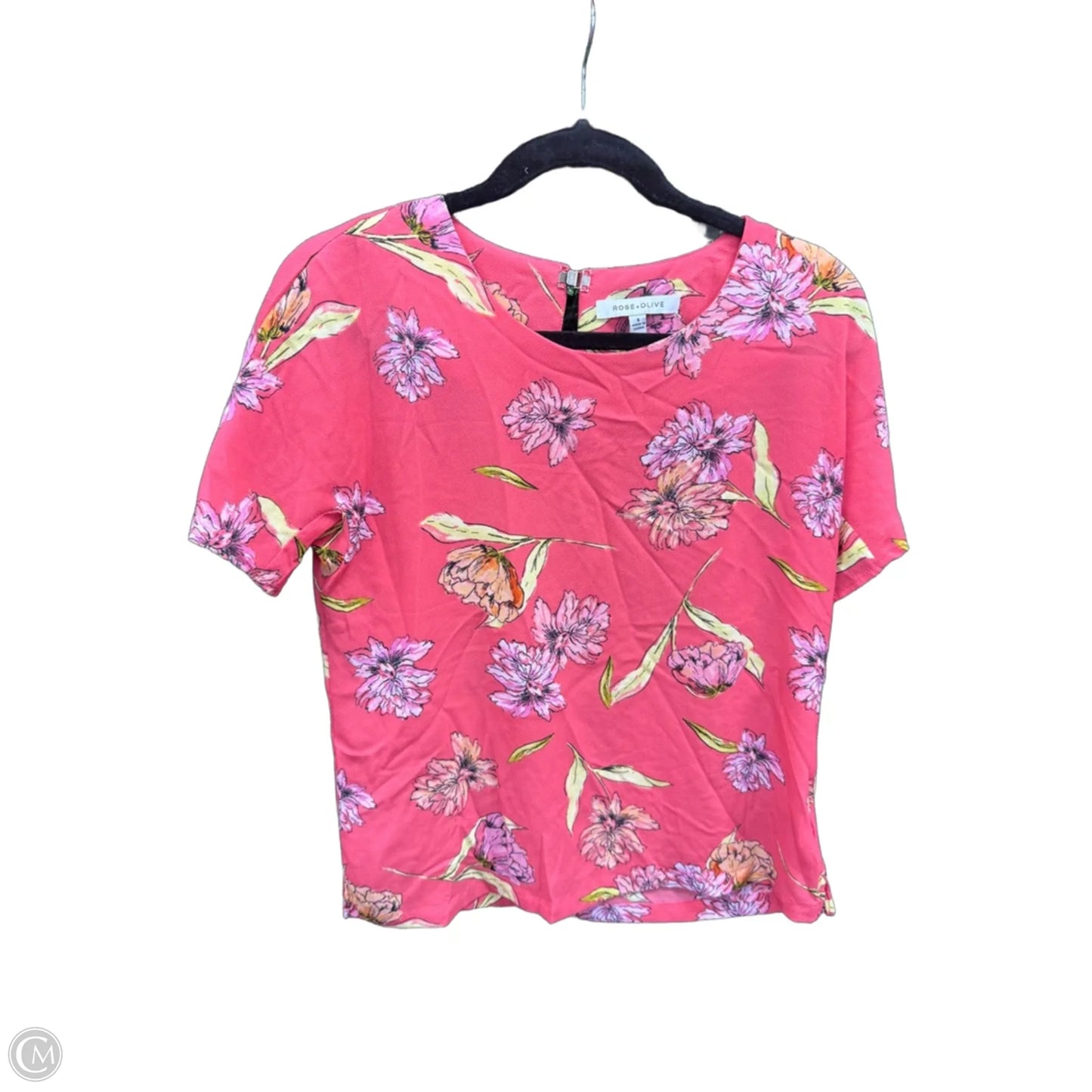Top Short Sleeve By Rose And Olive In Floral Print, Size: S