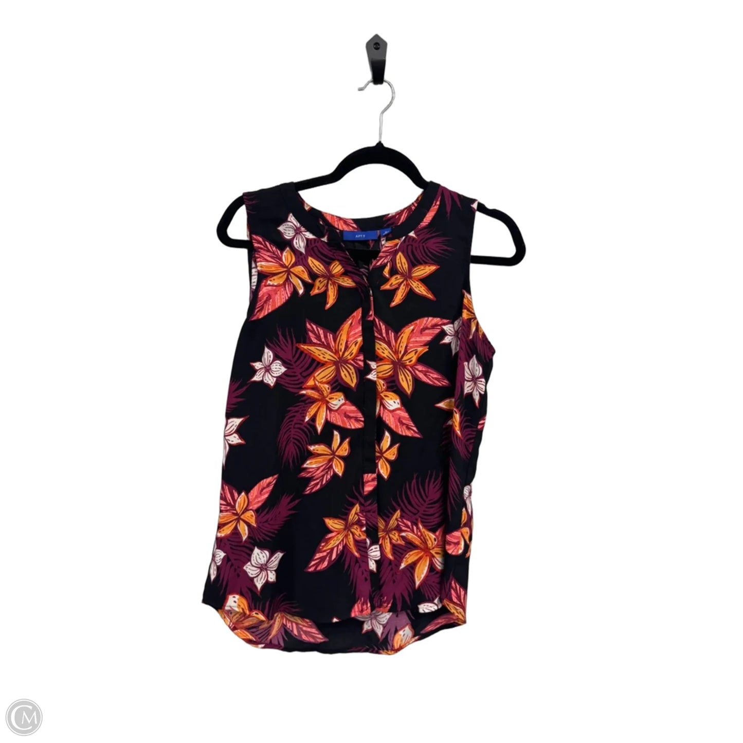Top Sleeveless By Apt 9 In Floral Print, Size: M
