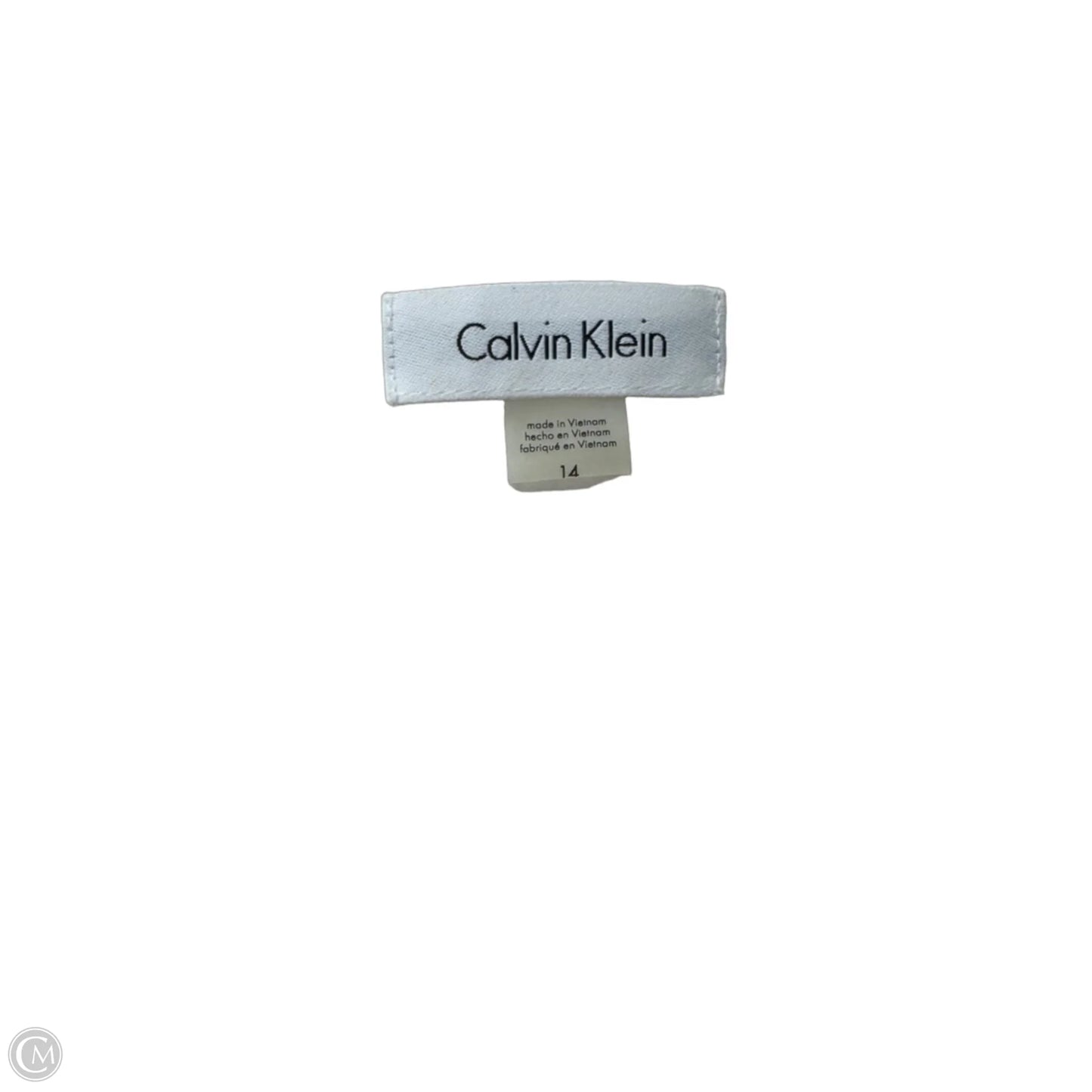 Dress Casual Midi By Calvin Klein In Cream & Tan, Size: 14