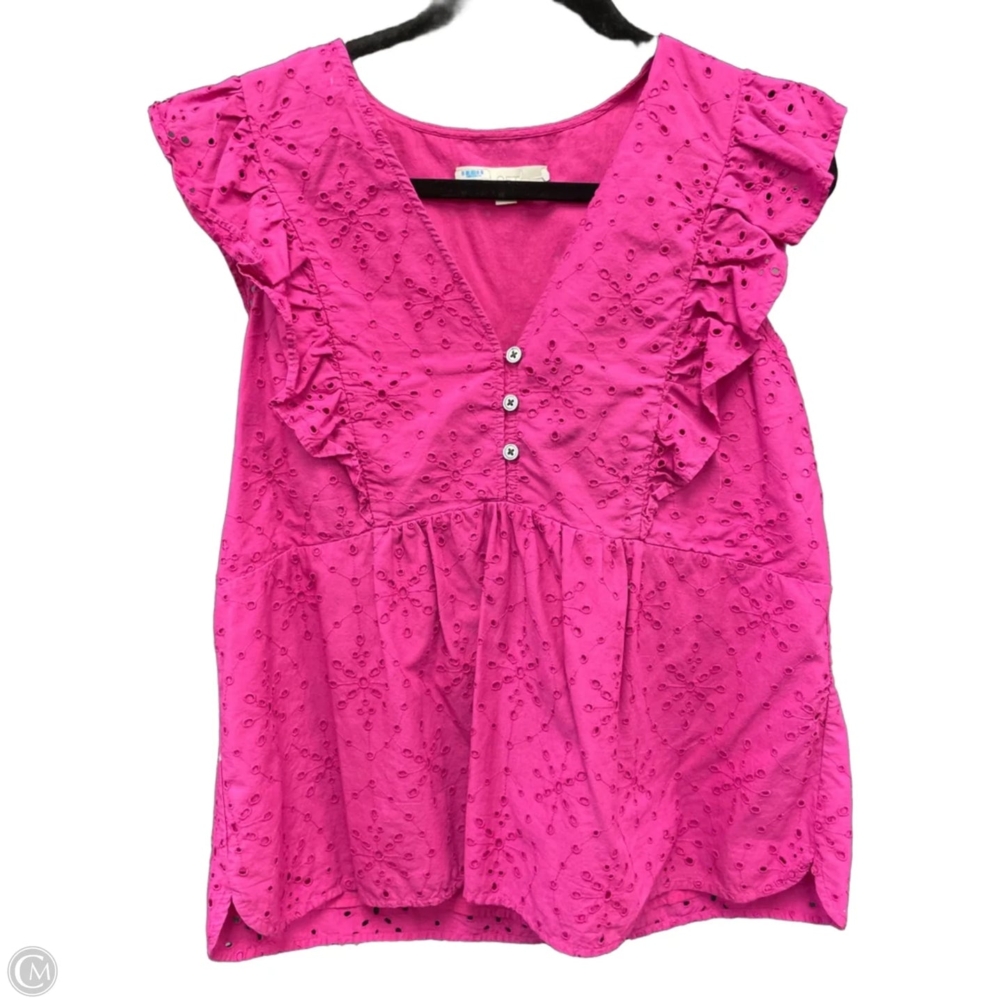 Top Short Sleeve By Loft In Pink, Size: M