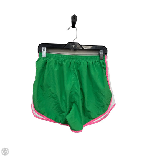 Athletic Shorts By Nike Apparel In Green & Pink, Size: L
