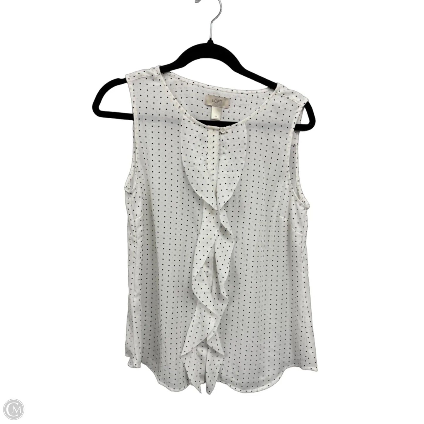 Top Sleeveless By Loft In Polkadot Pattern, Size: M