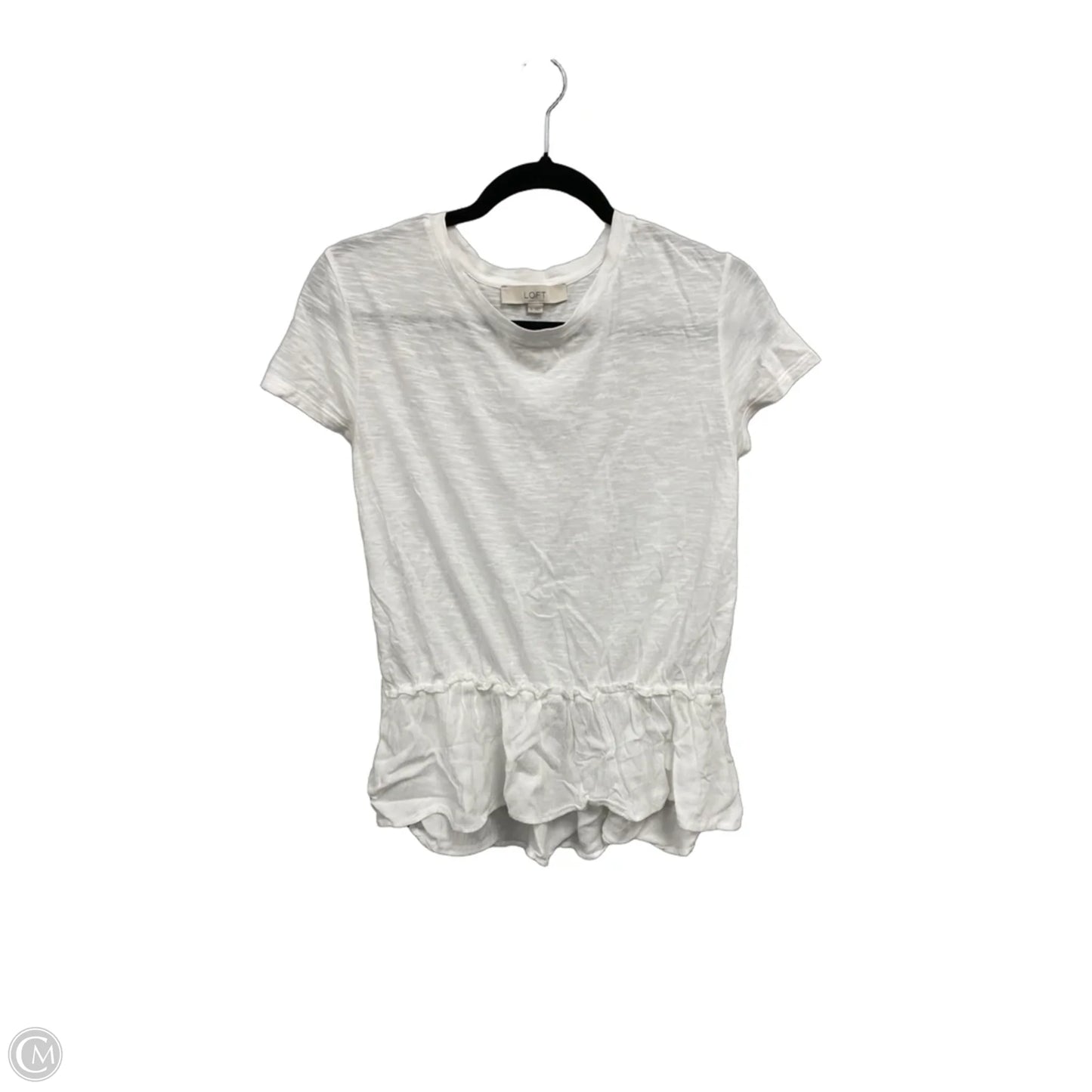 Top Short Sleeve By Loft In White, Size: S