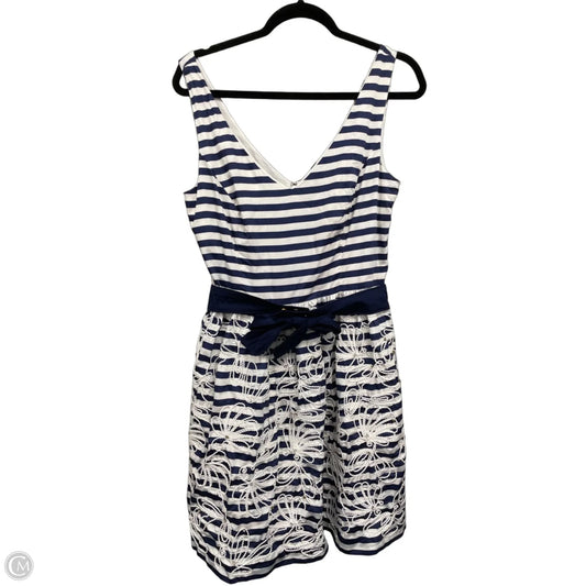 Dress Designer By Lilly Pulitzer In Blue & White, Size: 10