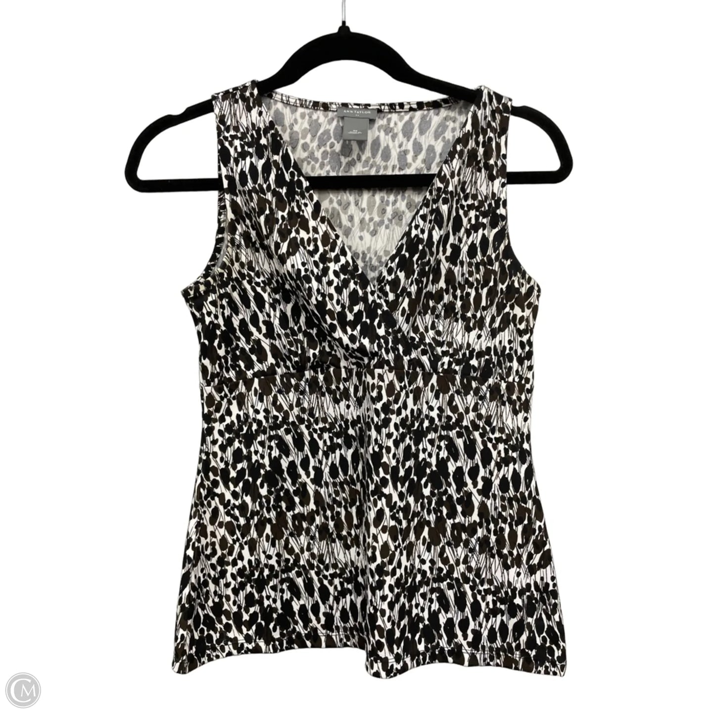 Top Sleeveless By Ann Taylor In Black & Brown, Size: Xs