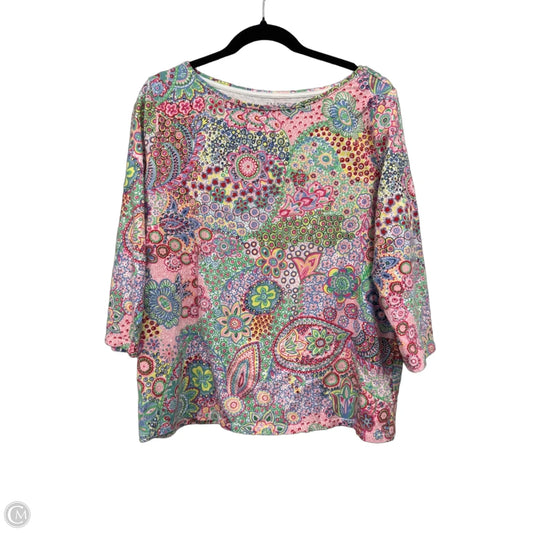 Top 3/4 Sleeve By Talbots In Multi-colored, Size: 2x