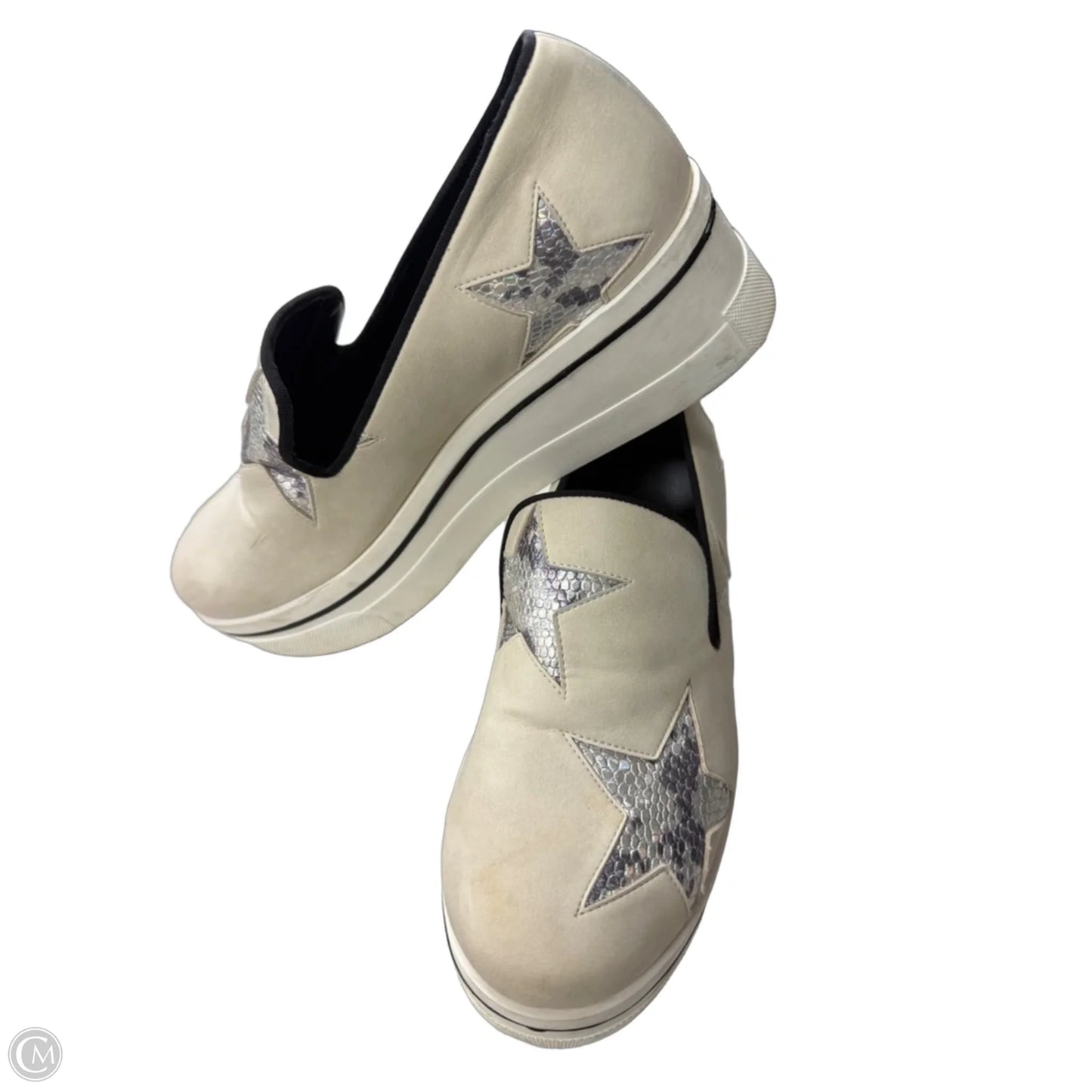 Shoes Luxury Designer By Stella Mccartney In Silver & Tan, Size: 7