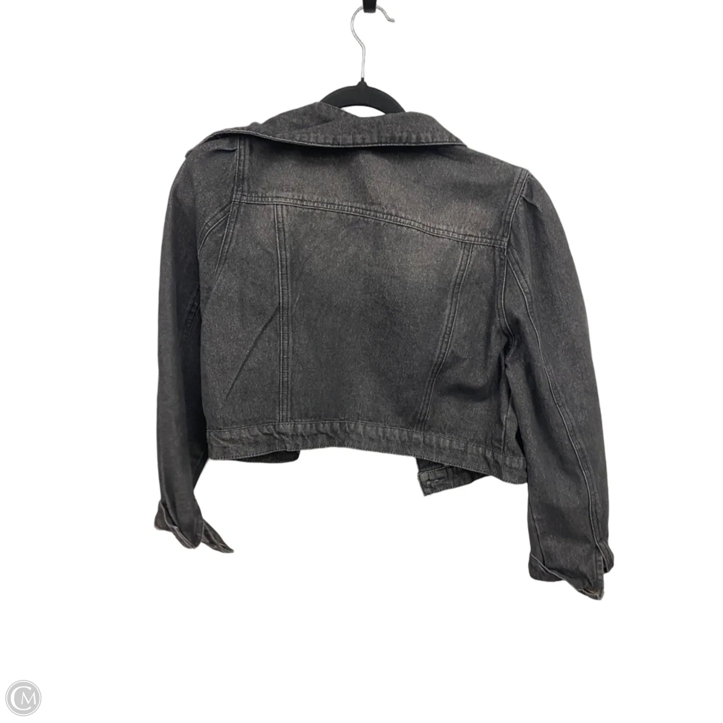Jacket Denim By Clothes Mentor In Black, Size: L