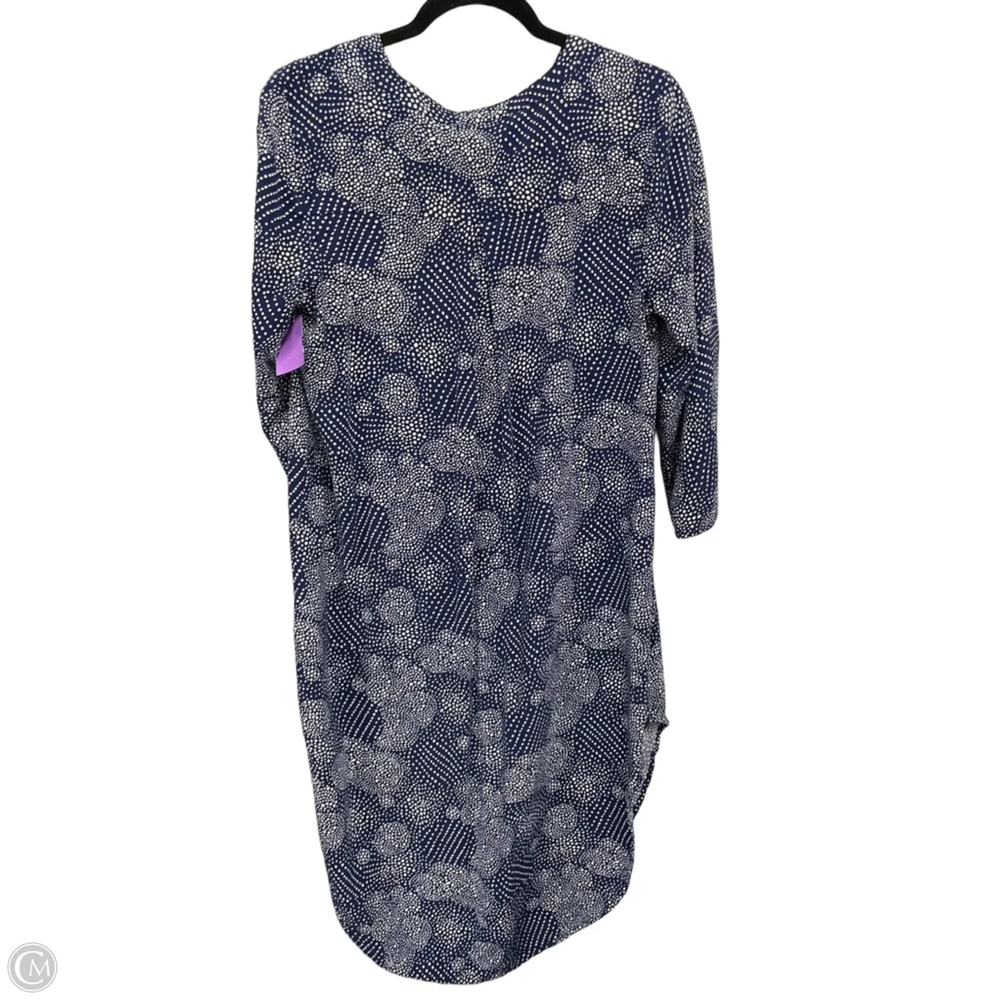 Dress Casual Midi By Cupio In Blue & White, Size: L