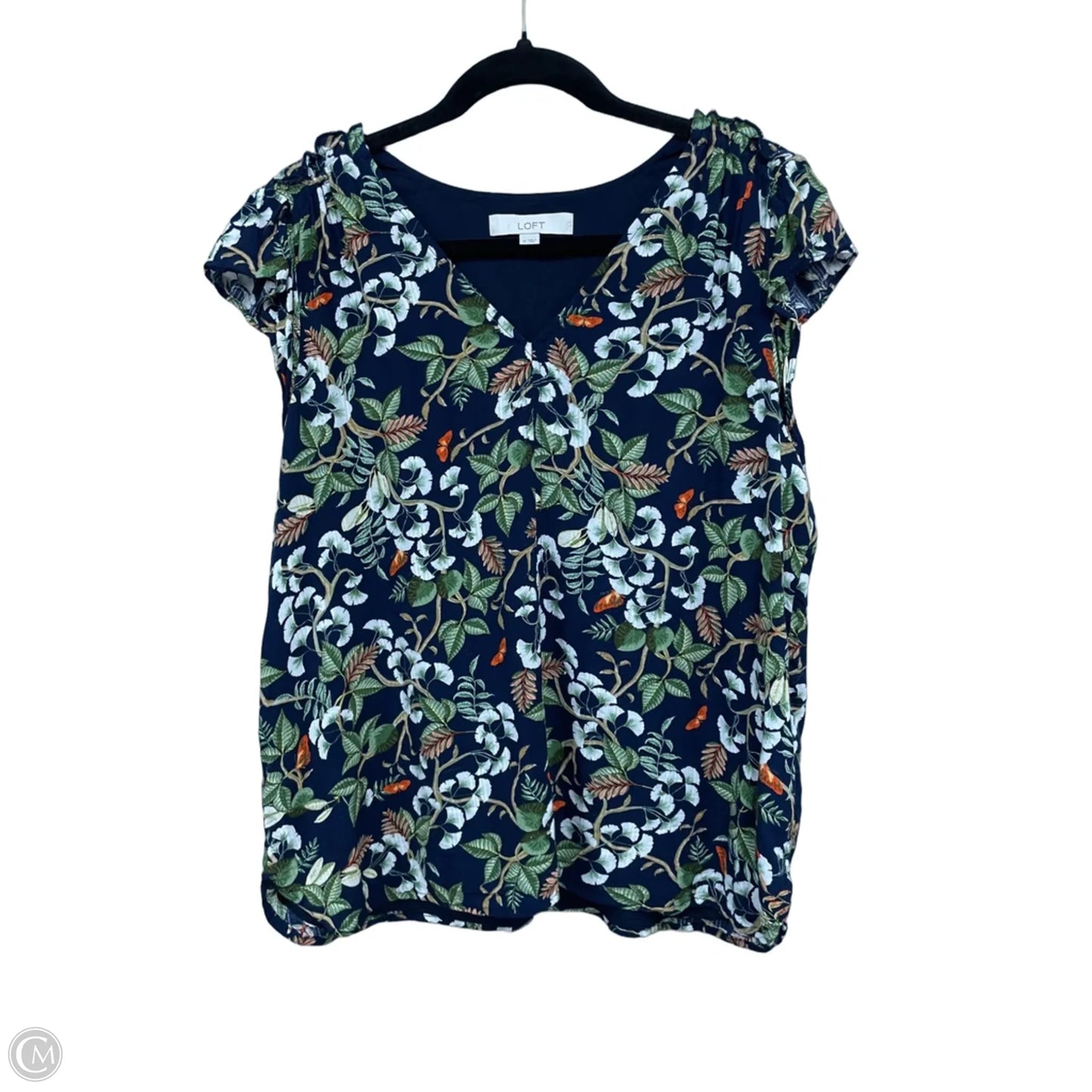 Top Short Sleeve By Loft In Floral Print, Size: M
