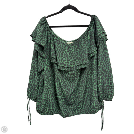 Top 3/4 Sleeve By Michael By Michael Kors In Animal Print, Size: 3x