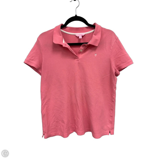 Top Short Sleeve Designer By Lilly Pulitzer In Coral, Size: Xl