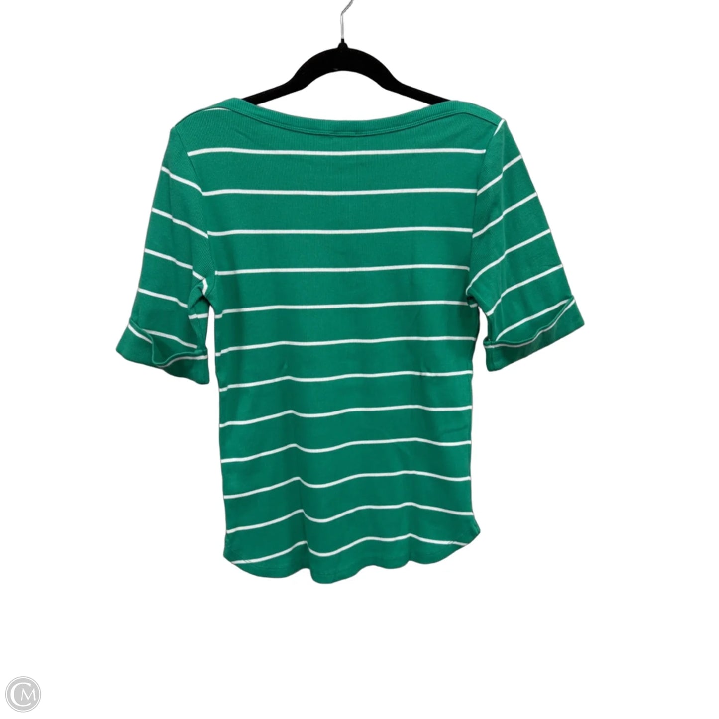 Top Short Sleeve By Talbots In Striped Pattern, Size: M