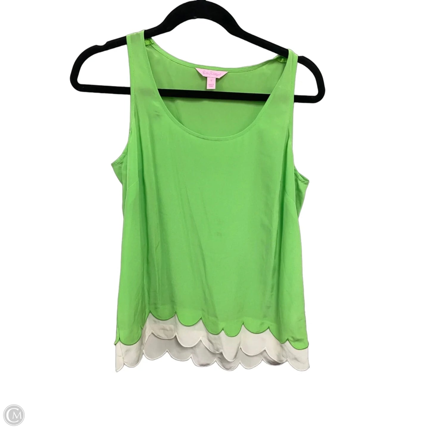 Top Sleeveless Designer By Lilly Pulitzer In Cream & Green, Size: S