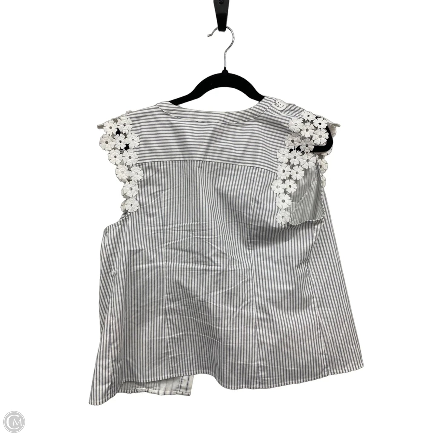 Top Short Sleeve By Jones New York In Striped Pattern, Size: L
