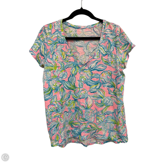 Top Short Sleeve Designer By Lilly Pulitzer In Animal Print, Size: M