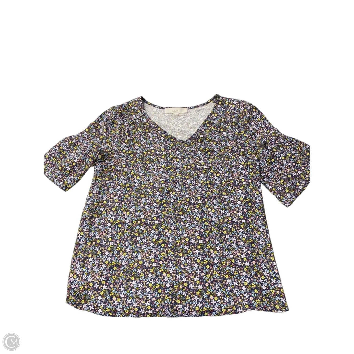 Top Short Sleeve By Loft In Floral Print, Size: Xs