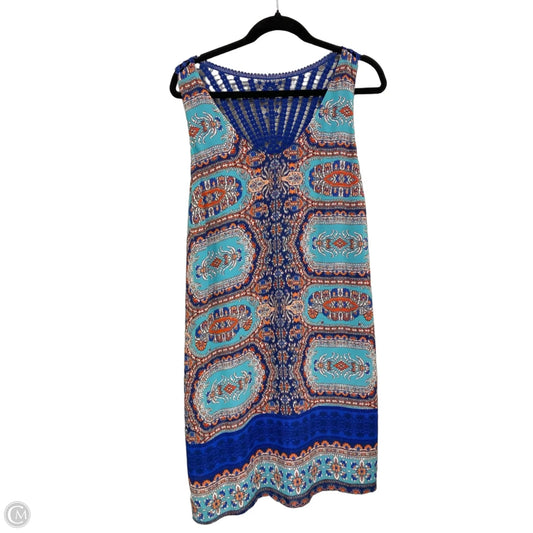 Dress Casual Short By Luxology In Blue & Orange, Size: L