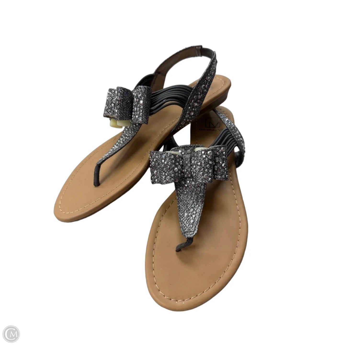 Sandals Flats By Material Girl In Silver, Size: 8