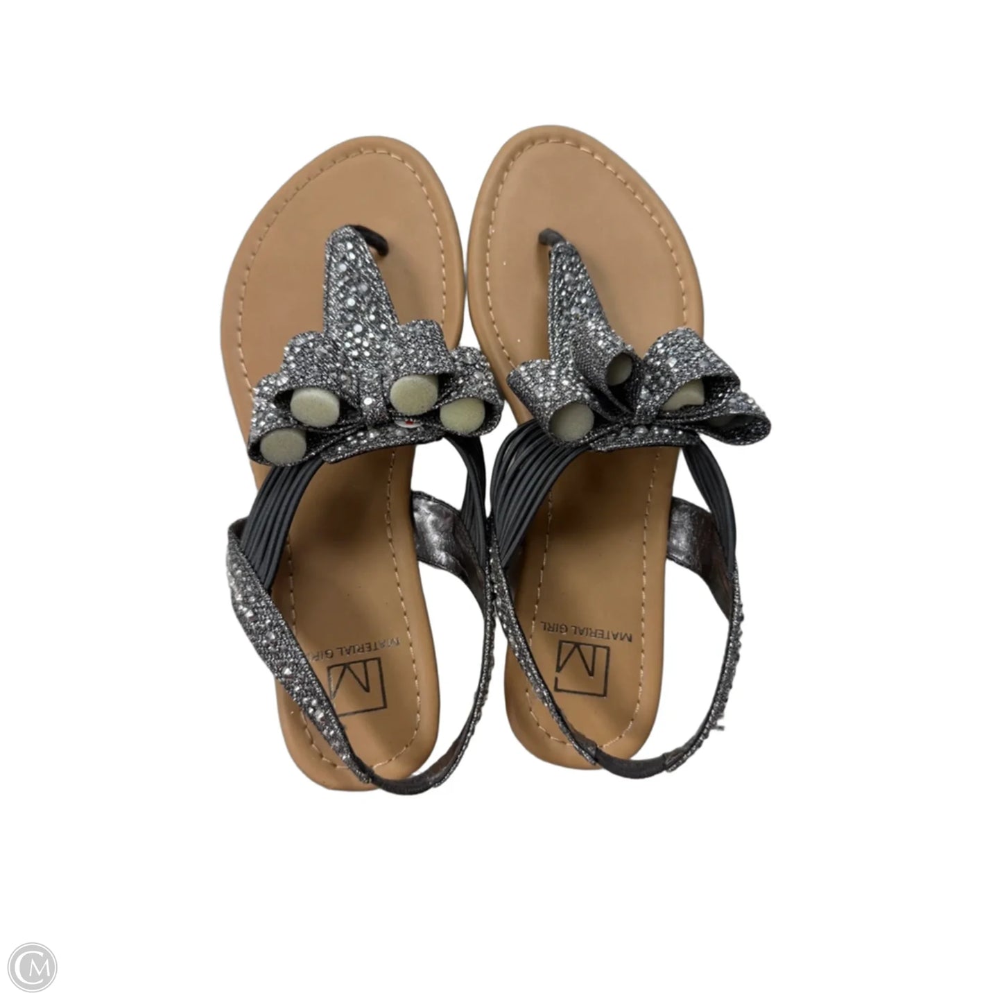 Sandals Flats By Material Girl In Silver, Size: 8