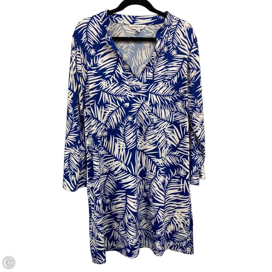 Dress Casual Short By Clothes Mentor In Blue & White, Size: Xl